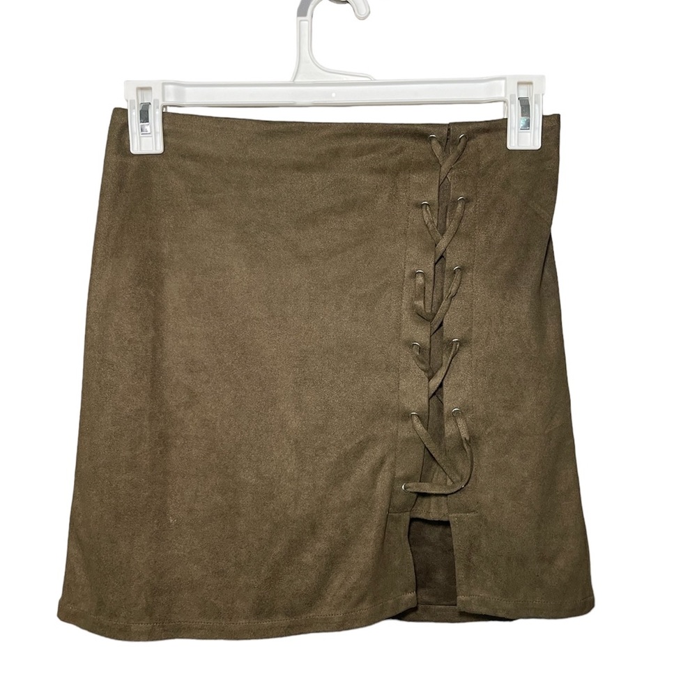 OneTheLand Olive Green Skirt Lace Up Size Medium